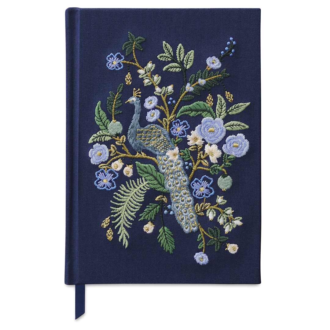 Open in modal - Rifle Paper Co. Embroidered Peacock Journal, front