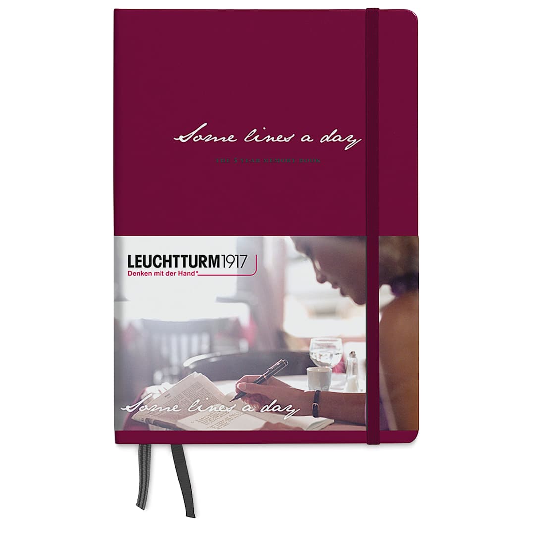Open in modal - Leuchtturm1917 Some Lines a Day Notebook - Port Red, 5-3/4" x 8-1/4"