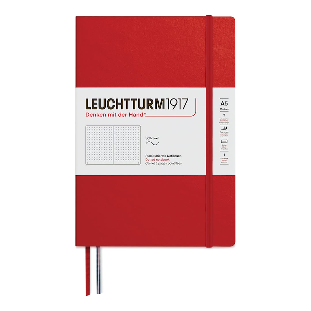 Open in modal - Leuchtturm1917 Dotted Softcover Notebook - Cherry, 5-3/4" x 8-1/4"