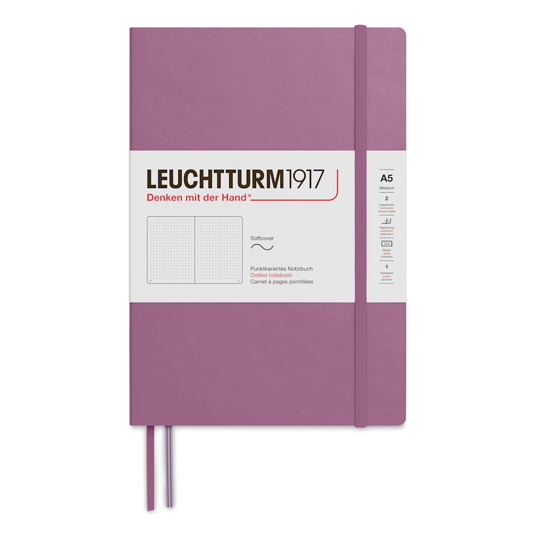 Open in modal - Leuchtturm1917 Dotted Softcover Notebook - Dusty Rose, 5-3/4" x 8-1/4"