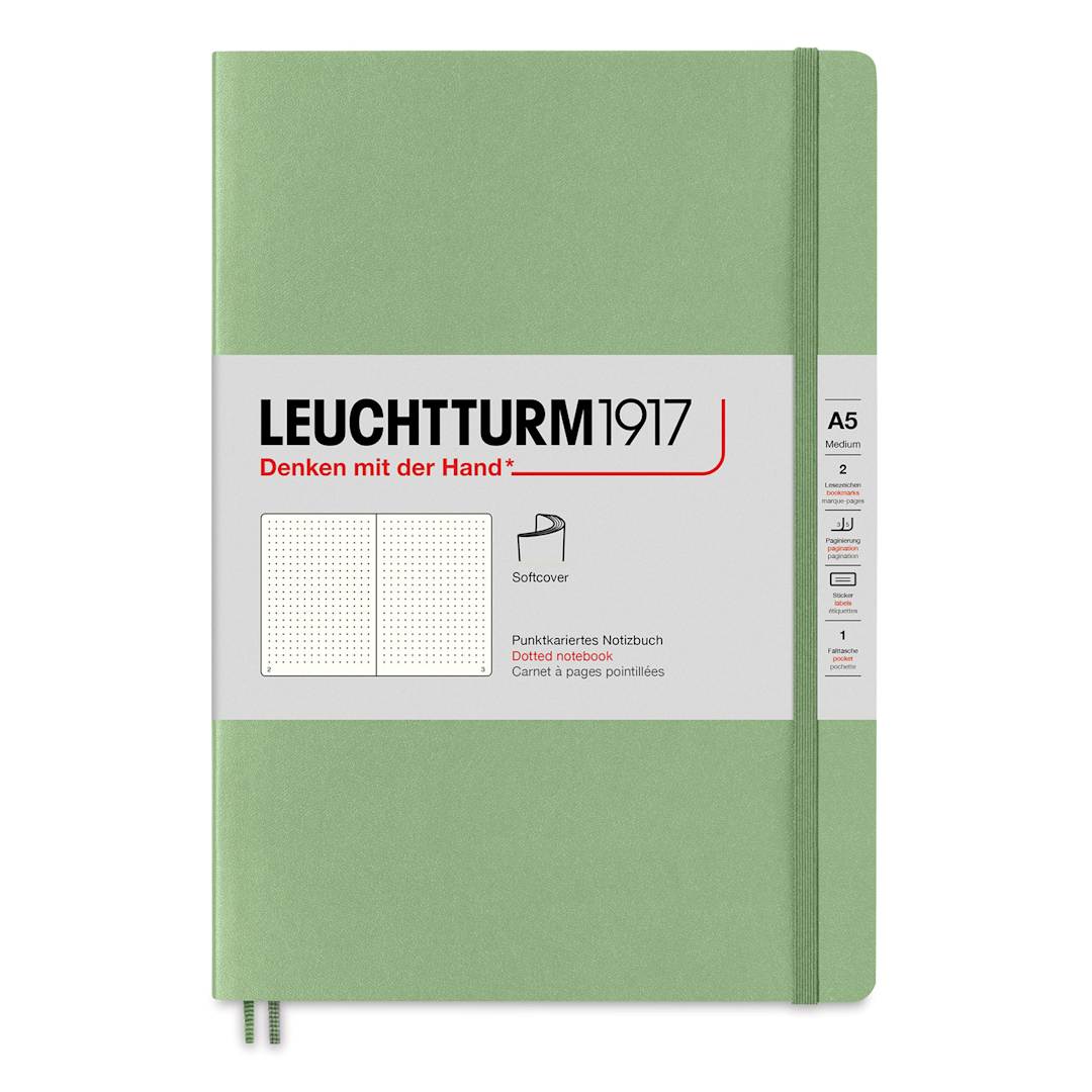 Open in modal - Leuchtturm1917 Dotted Softcover Notebook - Sage, 5-3/4" x 8-1/4"