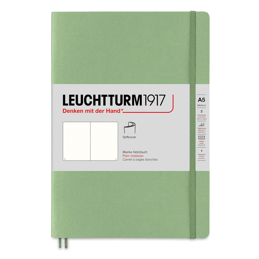 Open in modal - Leuchtturm1917 Blank Softcover Notebook - Sage, 5-3/4" x 8-1/4"