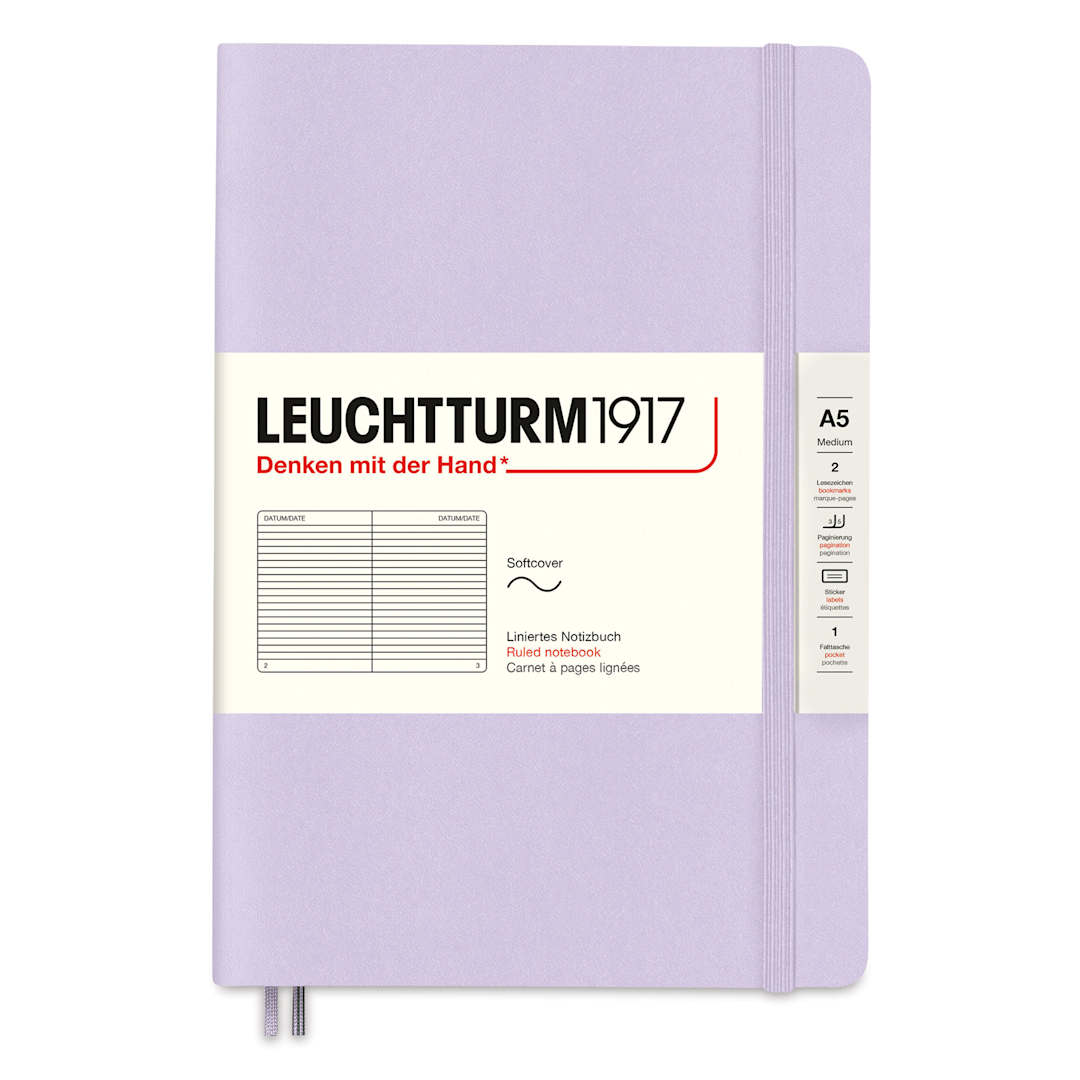 Open in modal - Leuchtturm1917 Ruled Softcover Notebook - Lilac, 5-3/4" x 8-1/4"