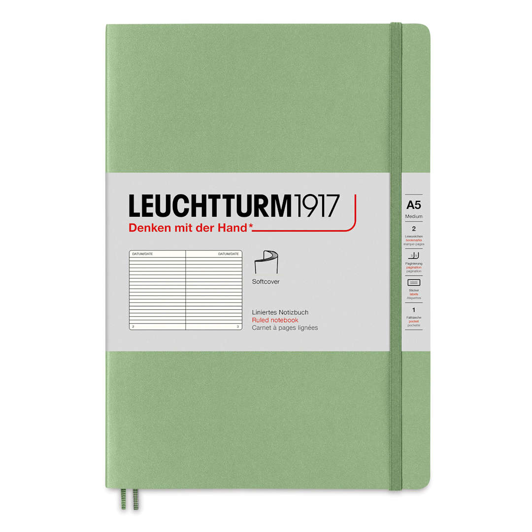 Open in modal - Leuchtturm1917 Ruled Softcover Notebook - Sage, 5-3/4" x 8-1/4"