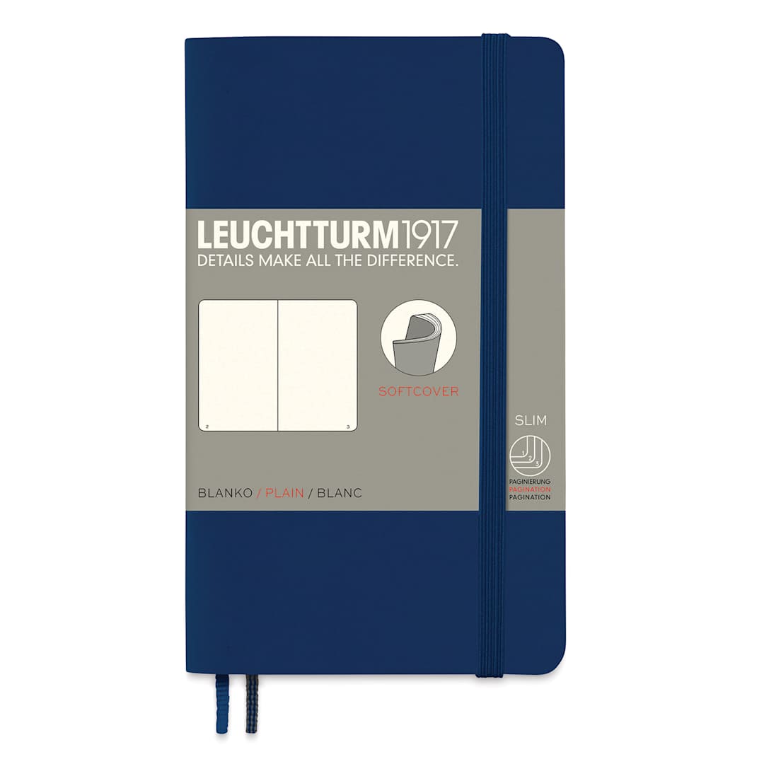 Open in modal - Leuchtturm1917 Blank Softcover Notebook - Navy, 3-1/2" x 6"