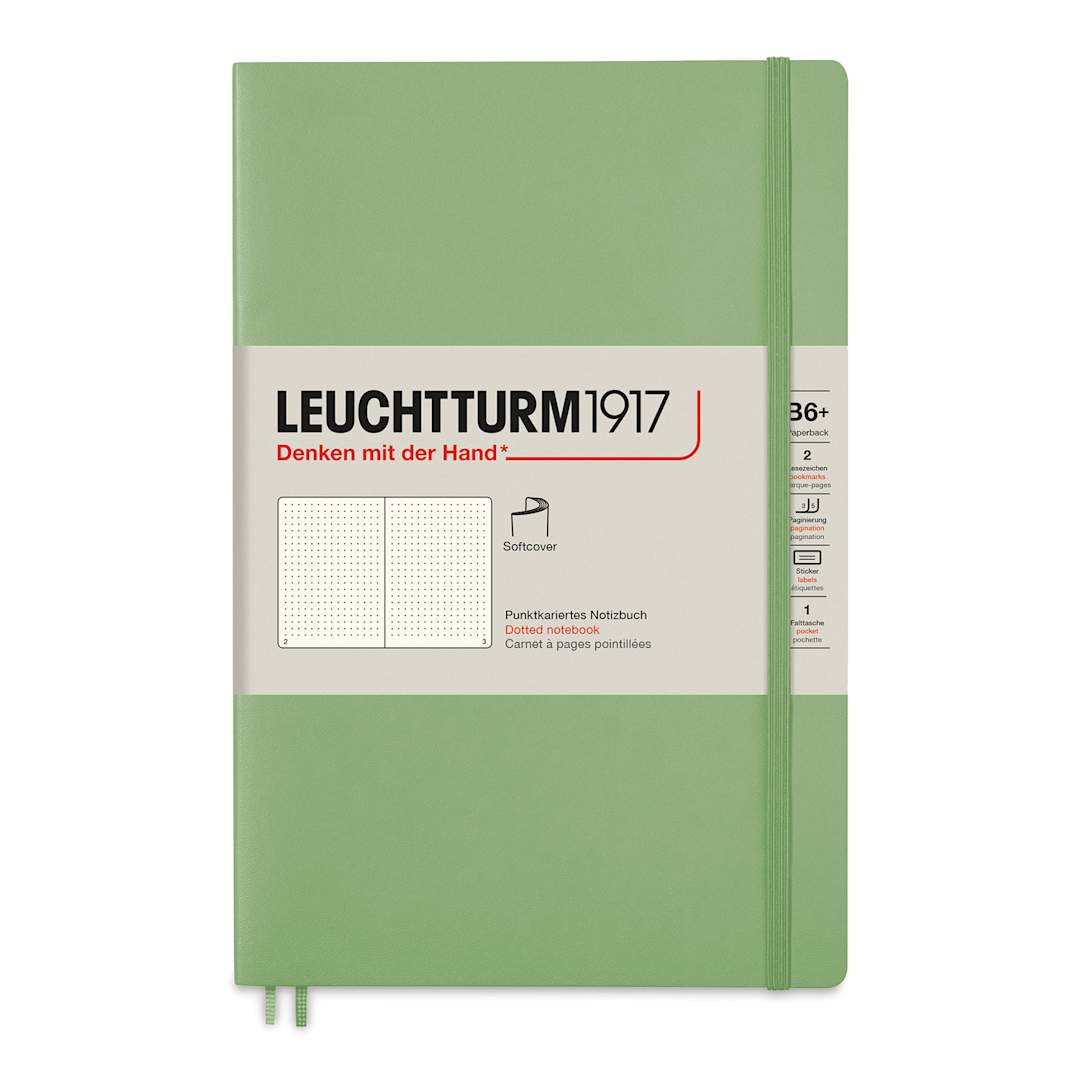 Open in modal - Leuchtturm1917 Dotted Softcover Notebook - Sage, 5" x 7-1/2"