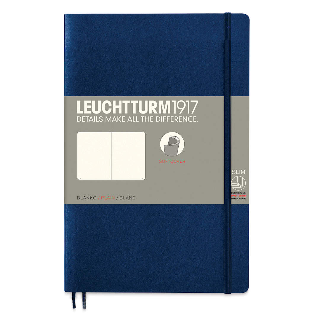 Open in modal - Leuchtturm1917 Blank Softcover Notebook - Navy, 5" x 7-1/2"