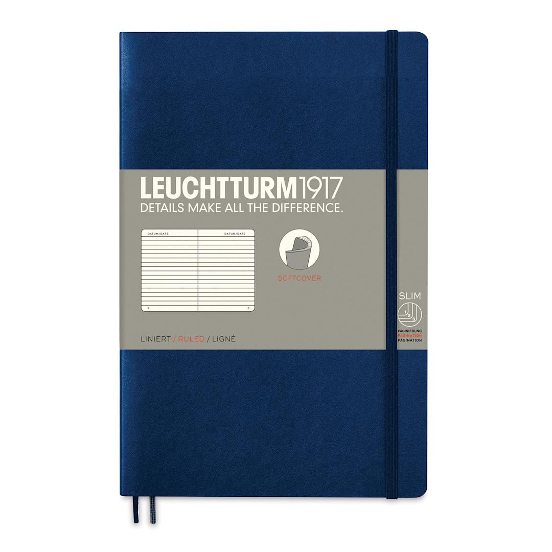 Open in modal - Leuchtturm1917 Ruled Softcover Notebook - Navy, 5" x 7-1/2"