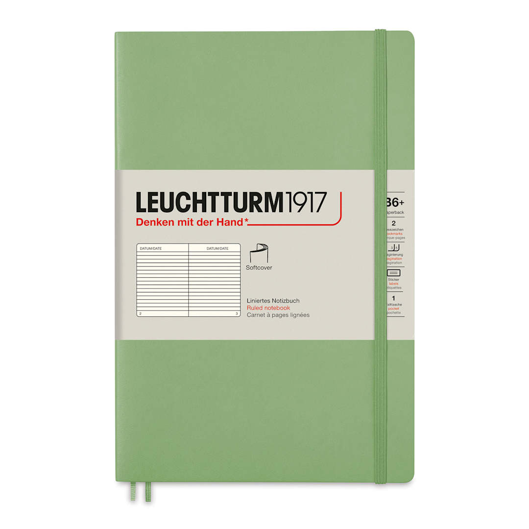 Open in modal - Leuchtturm1917 Ruled Softcover Notebook - Sage, 5" x 7-1/2"