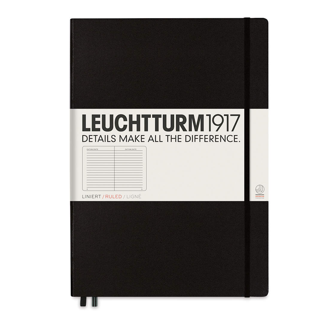 Open in modal - Leuchtturm1917 Ruled Hardbound Notebook - Black, Master, 8-3/4" x 12-1/2"