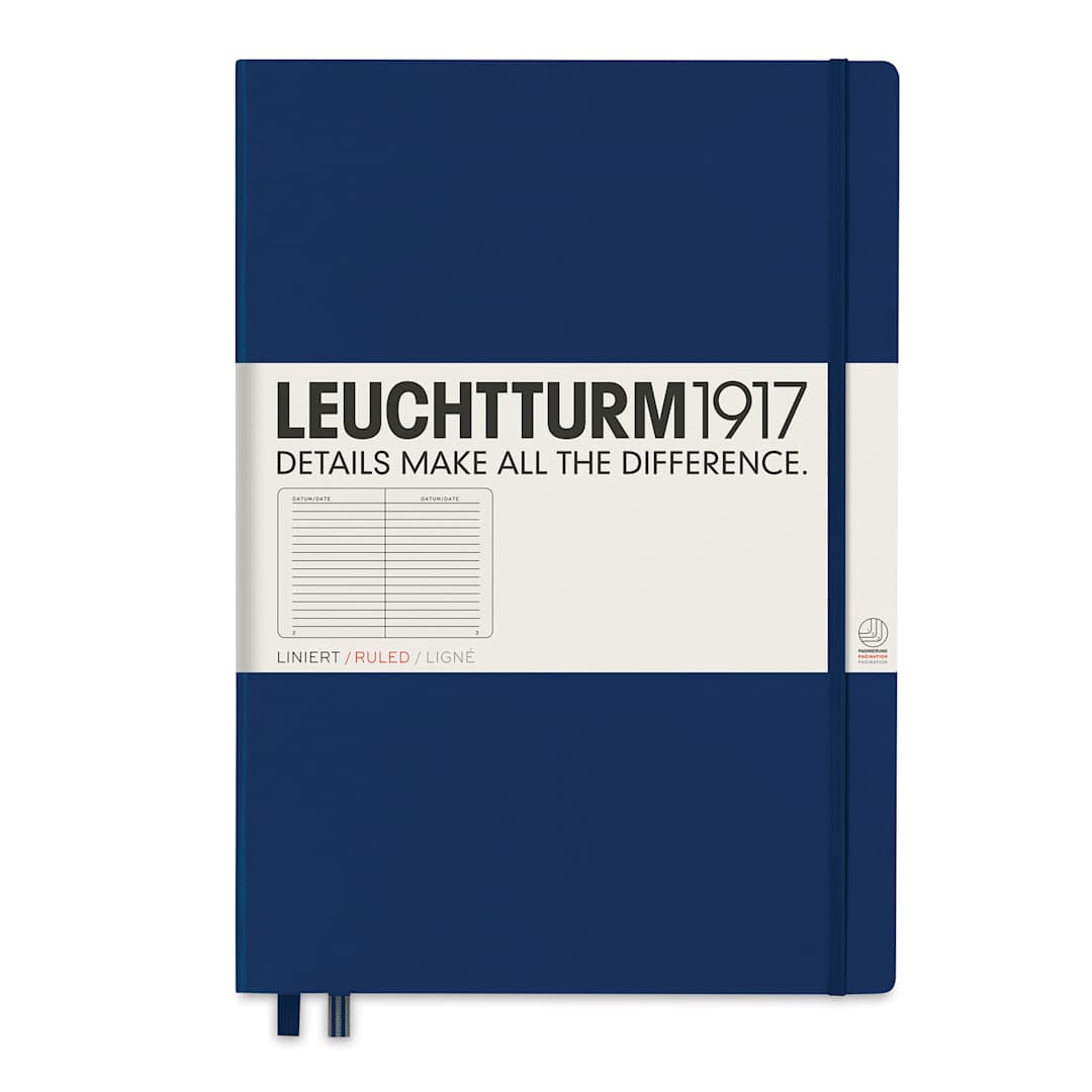 Open in modal - Leuchtturm1917 Ruled Hardbound Notebook - Navy, Master, 8-3/4" x 12-1/2"