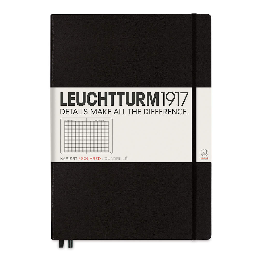 Open in modal - Leuchtturm1917 Squared Hardbound Notebook - Black, Master, 8-3/4" x 12-1/2"