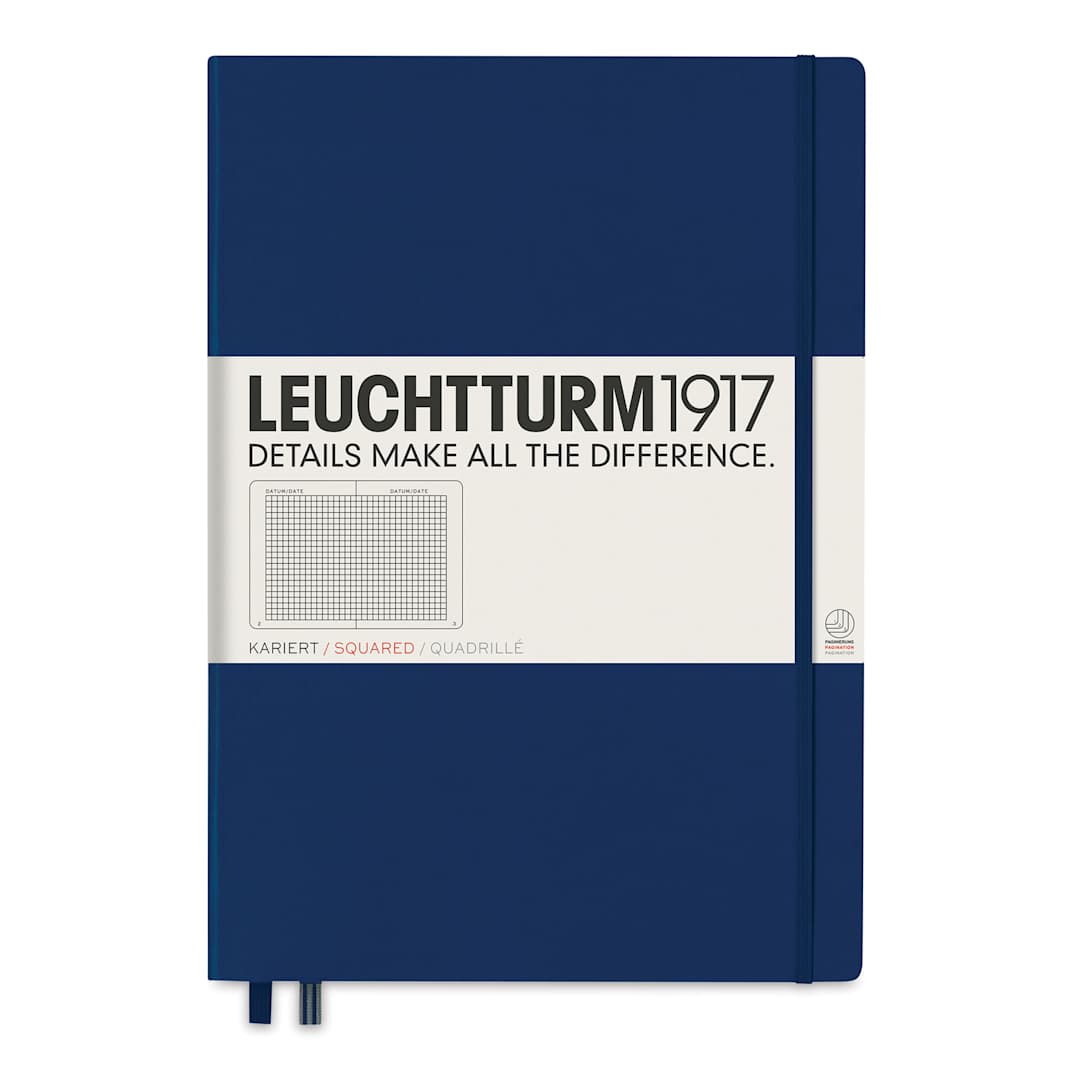 Open in modal - Leuchtturm1917 Squared Hardbound Notebook - Navy, Master, 8-3/4" x 12-1/2"