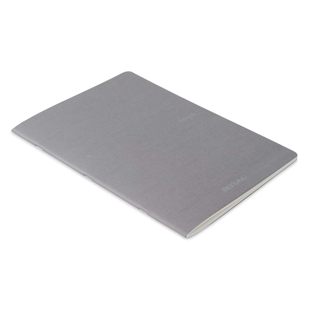 Open in modal - Fabriano EcoQua Staplebound Notebook - Gray, 11.7" x 8.3", Blank (side view)