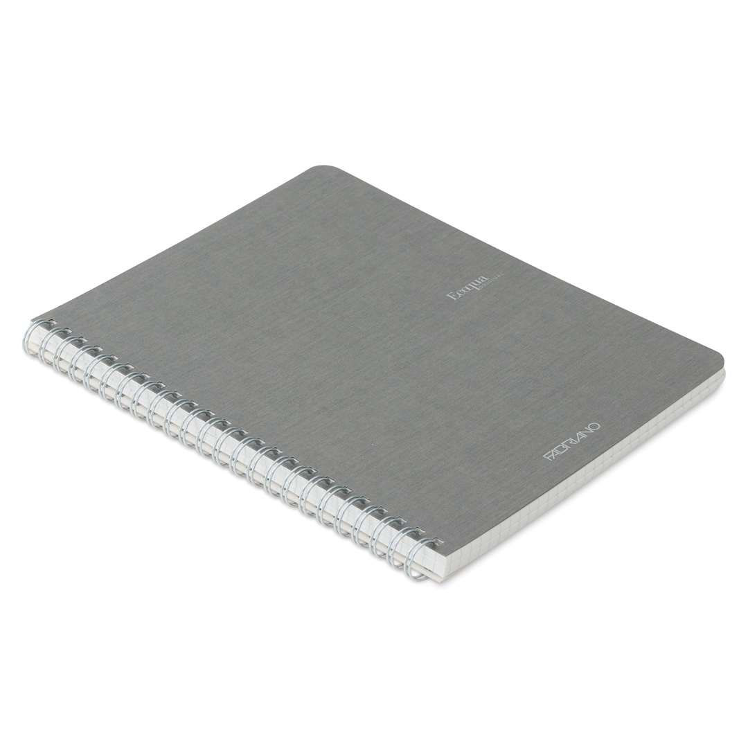 Open in modal - Fabriano EcoQua Spiral Notebook - Gray, 8.3" x 5.8", Graph (side view)
