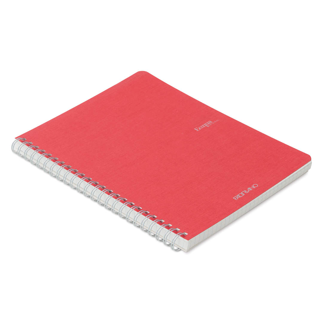 Open in modal - Fabriano EcoQua Spiral Notebook - Red, 8.3" x 5.8", Graph (side view)