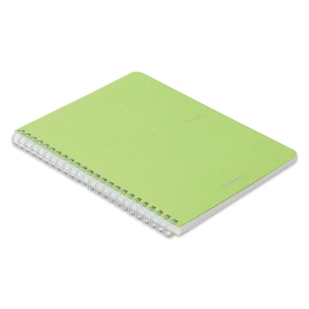Open in modal - Fabriano EcoQua Spiral Notebook - Lime, 8.3" x 5.8", Graph (side view)