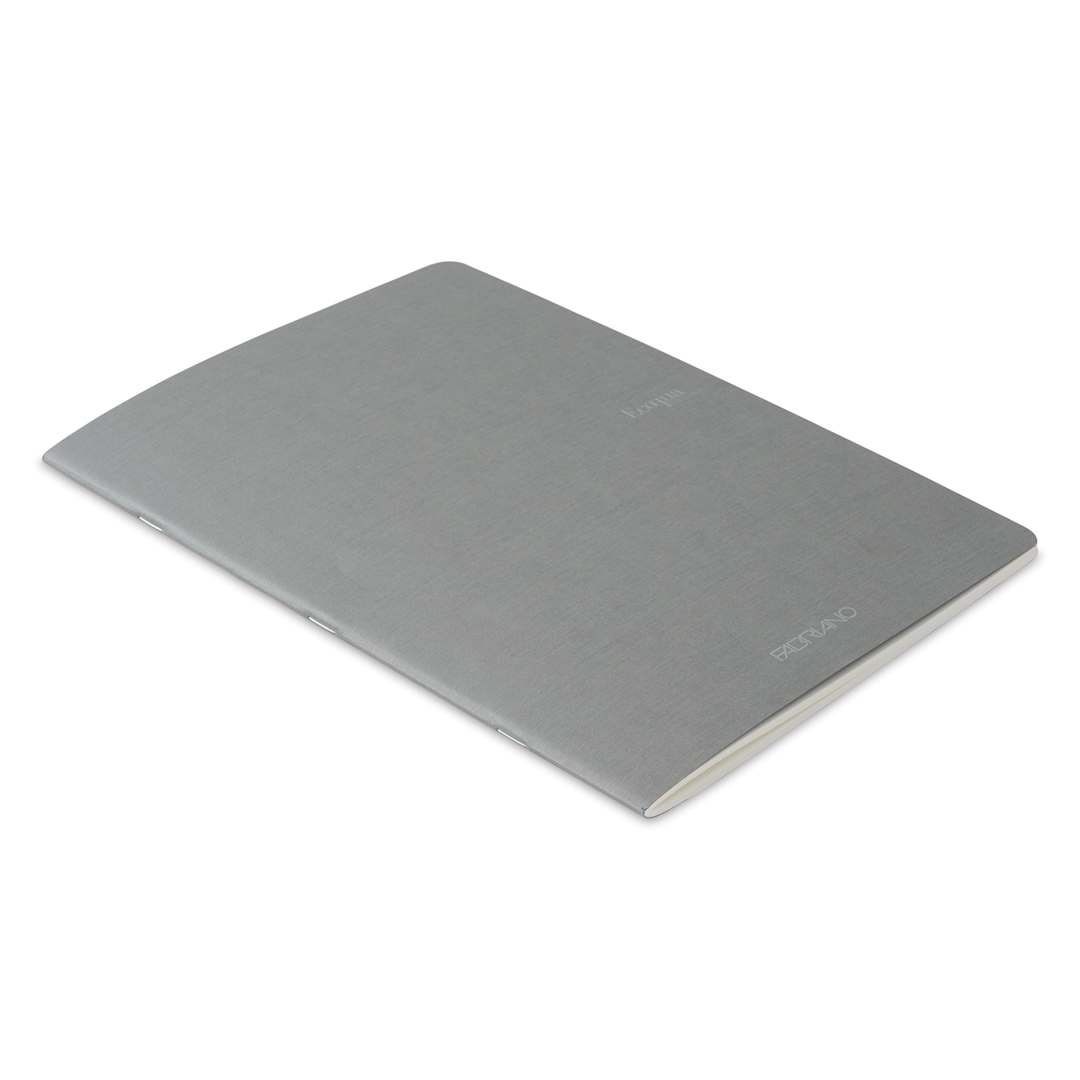 Open in modal - Fabriano EcoQua Staplebound Notebook - Gray, 11.7" x 8.3", Lined (side view)