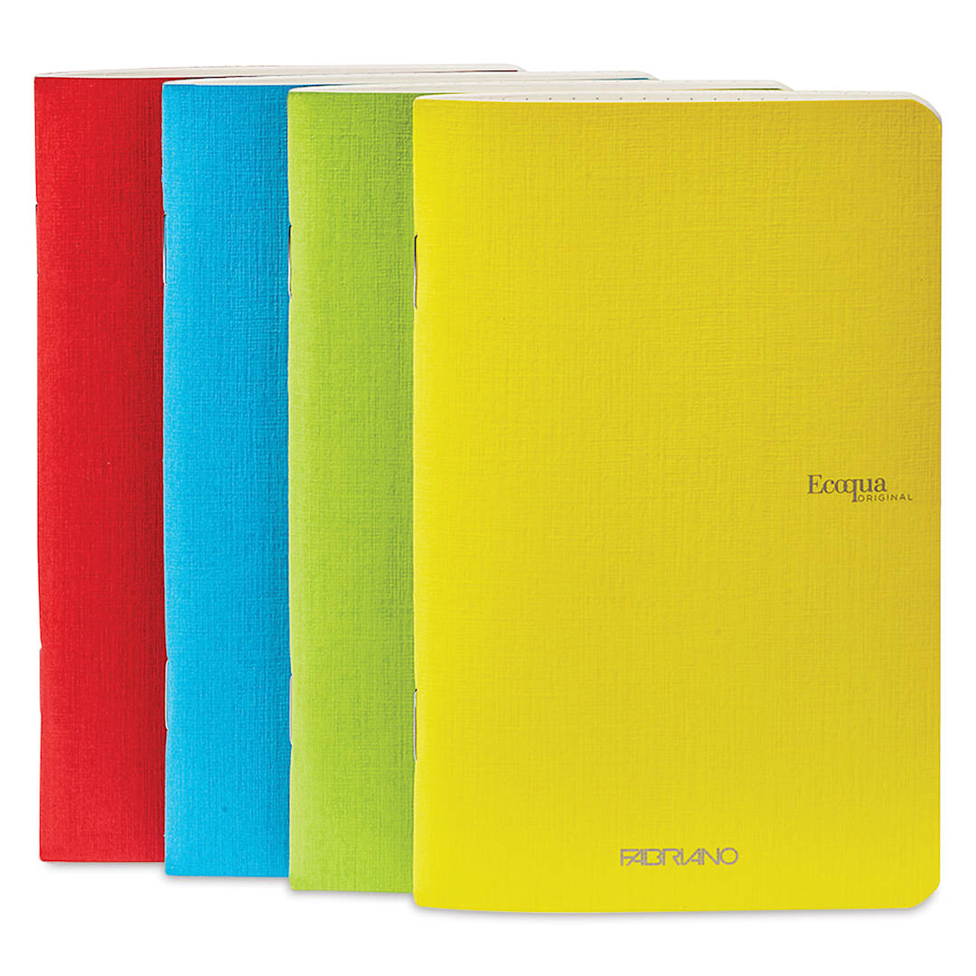Open in modal - Fabriano EcoQua Staplebound Notebooks - Pkg of 4, Spring Colors, 3.5" x 5.5", Graph