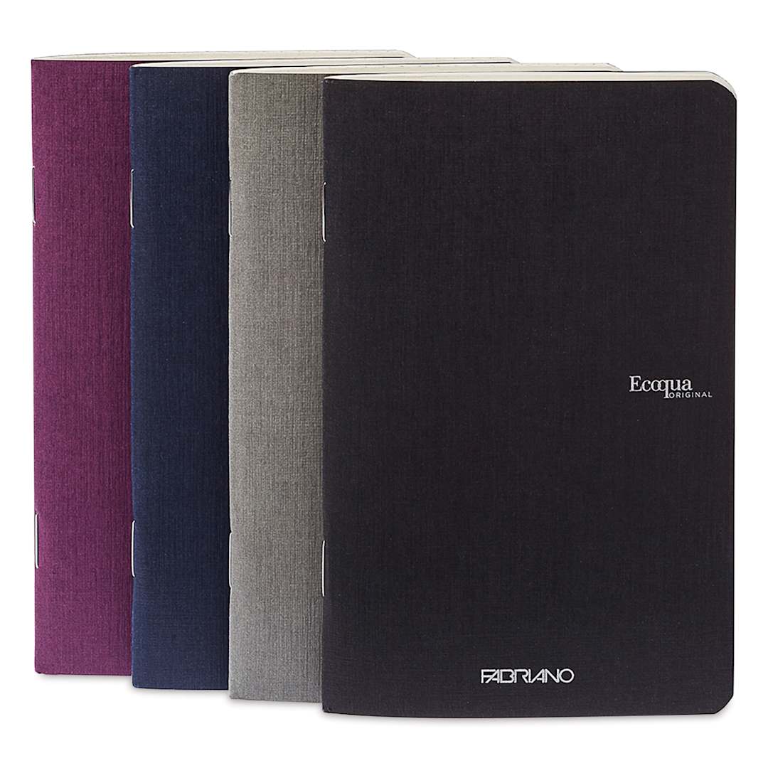 Open in modal - Fabriano EcoQua Staplebound Notebooks - Pkg of 4, Winter Colors, 3.5" x 5.5", Graph