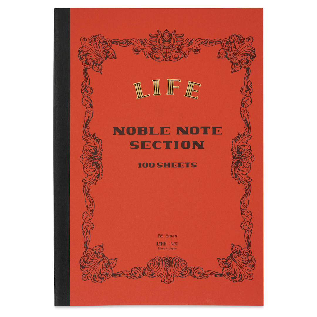Open in modal - Life Noble Notebook - 7" x 10", B5, Orange, Grid, front cover