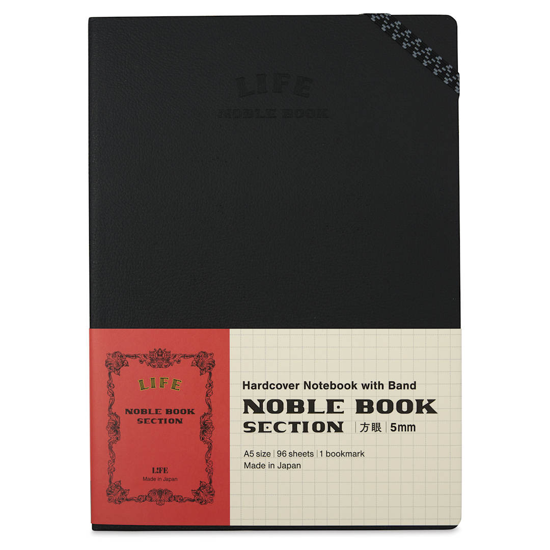 Open in modal - Life Stationery Noble Notebook - 6" x 8", A5, Grid, 96 Pages, front of packaging
