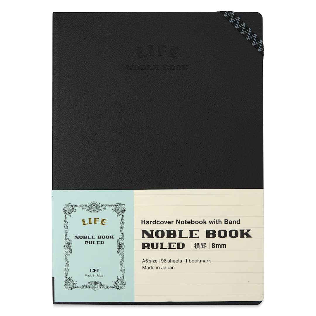 Open in modal - Life Stationery Noble Notebook - 6" x 8", A5, Ruled, 96 Pages, front of packaging