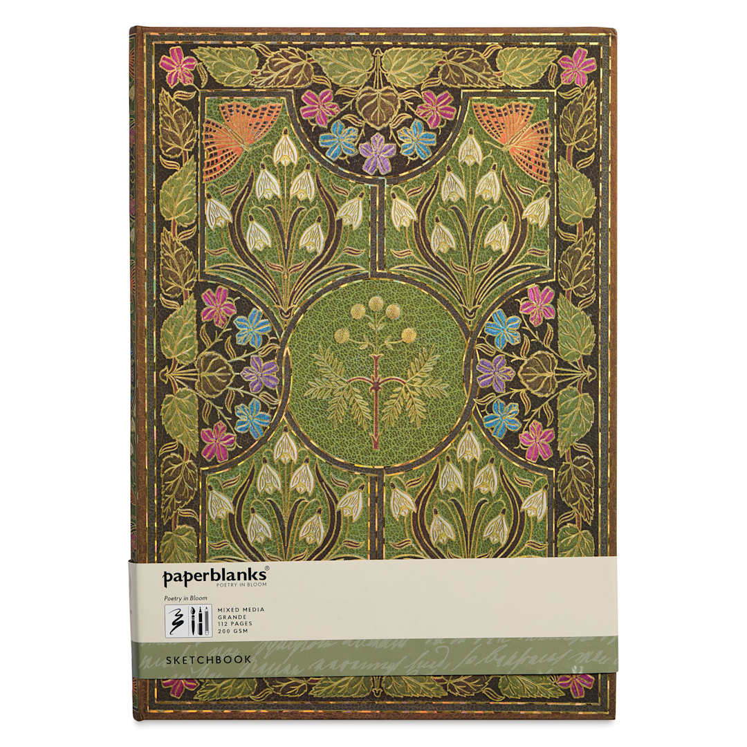 Open in modal - Paperblanks Mixed Media Sketchbook - Poetry in Bloom, 8" x 11-3/4", front