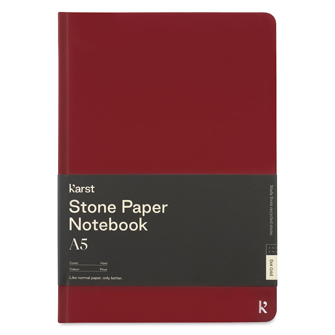 Open in modal - Karst Stone Paper Notebook - Pinot, A5, Dot Grid, front