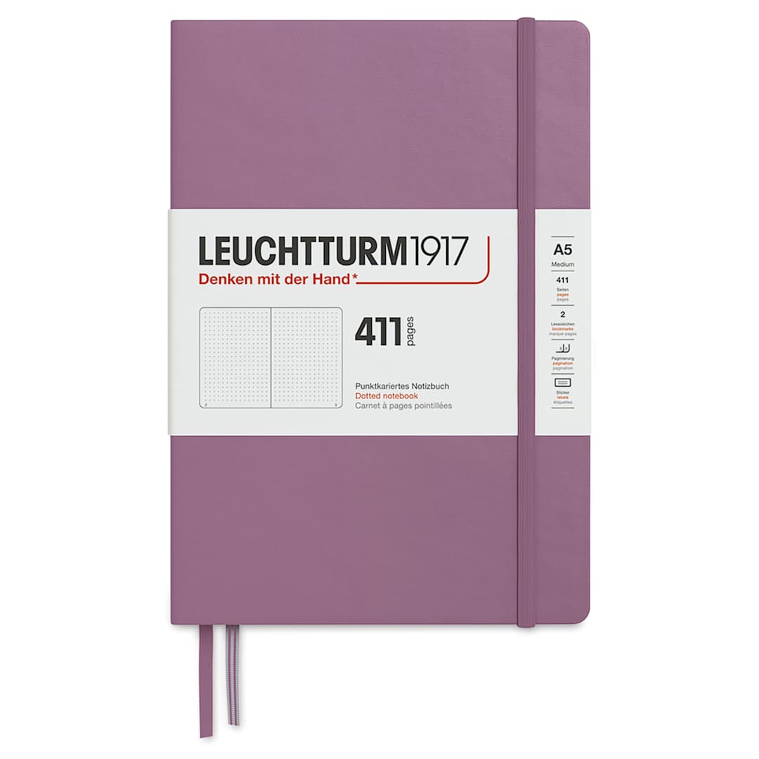 Open in modal - Leuchtturm1917 411 Notebook - Dusty Rose, 5-3/4" x 8-1/4", Dot Grid
