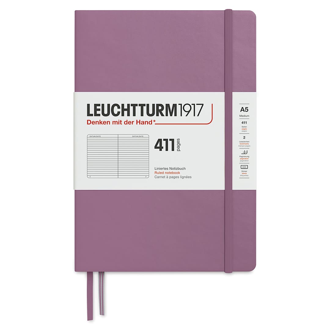 Open in modal - Leuchtturm1917 411 Notebook - Dusty Rose, 5-3/4" x 8-1/4", Ruled