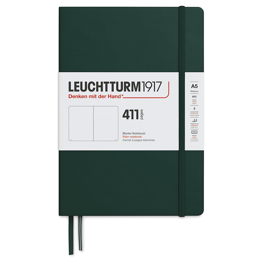 Open in modal - Leuchtturm1917 411 Notebook - Forest Green, 5-3/4" x 8-1/4", Blank