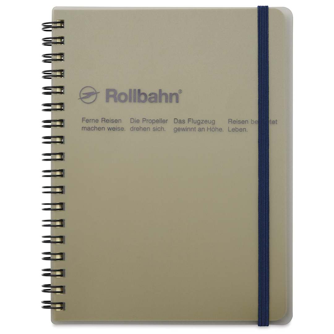 Open in modal - Delfonics Rollbahn Clear Plastic Notebook - 5-1/2" x 7", Grey, front cover