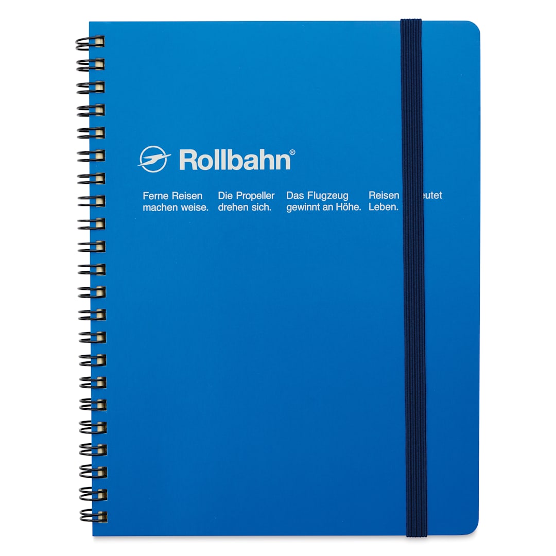 Open in modal - Delfonics Rollbahn Classic Spiral Notebook - Blue, A5, front