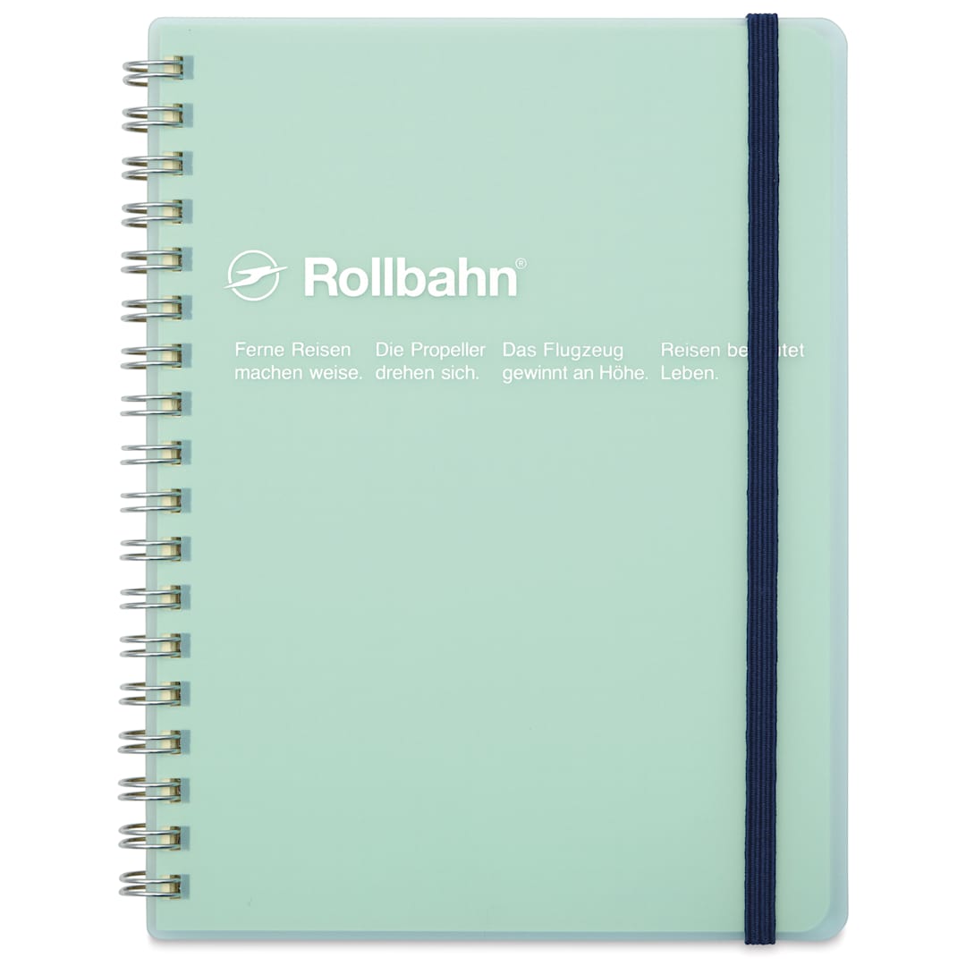 Open in modal - Delfonics Rollbahn Clear Plastic Notebook - 5-1/2" x 7", Blue, front cover