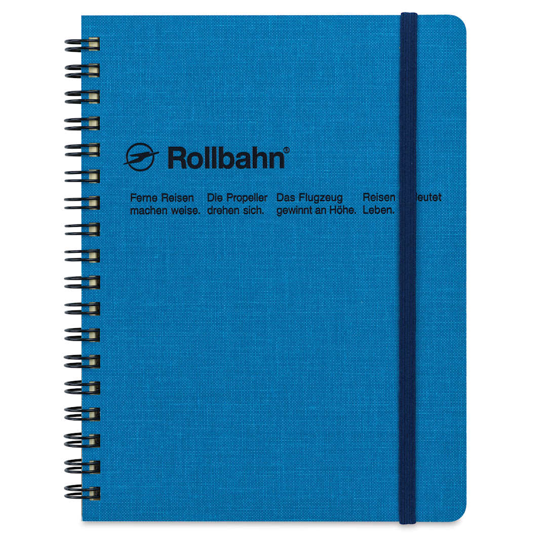 Open in modal - Delfonics Rollbahn Cap-Martin Notebook - 5-1/2" x 7", Blue, front cover
