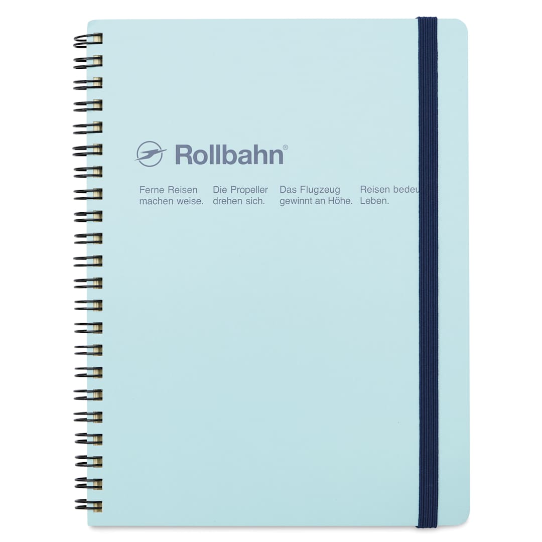 Open in modal - Delfonics Rollbahn Classic Spiral Notebook - Sky Blue, A5, front cover