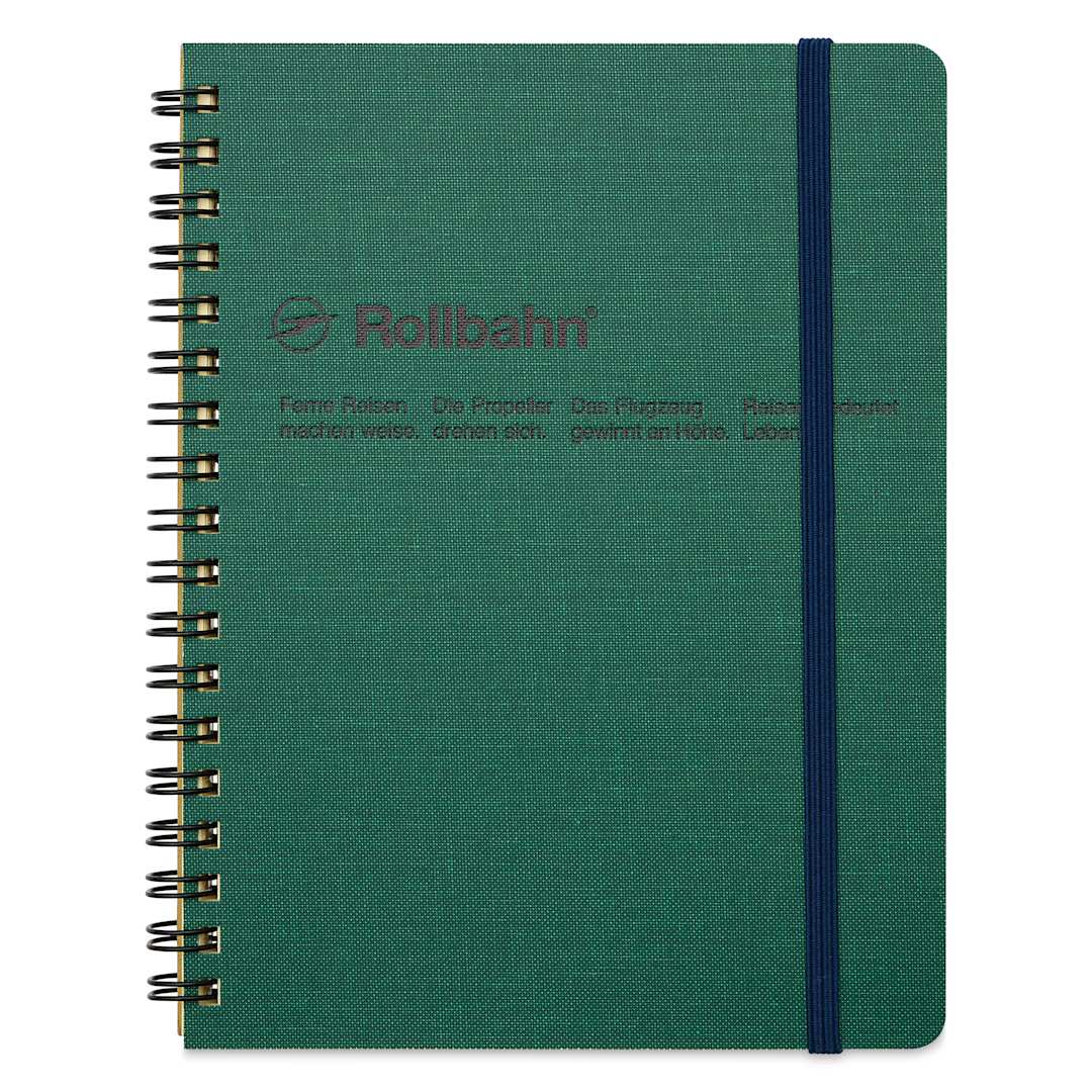 Open in modal - Delfonics Rollbahn Cap-Martin Notebook - 5-1/2" x 7", Green, front cover