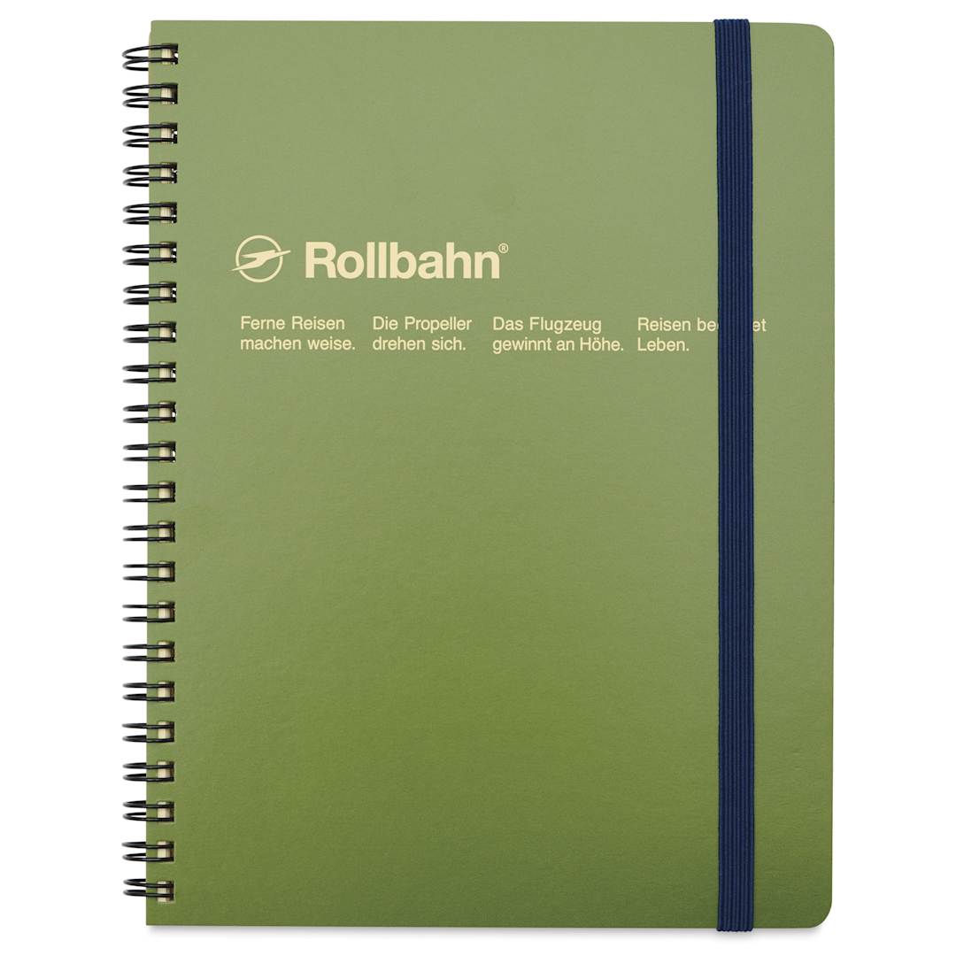 Open in modal - Delfonics Rollbahn Classic Spiral Notebook - Olive, A5, front cover