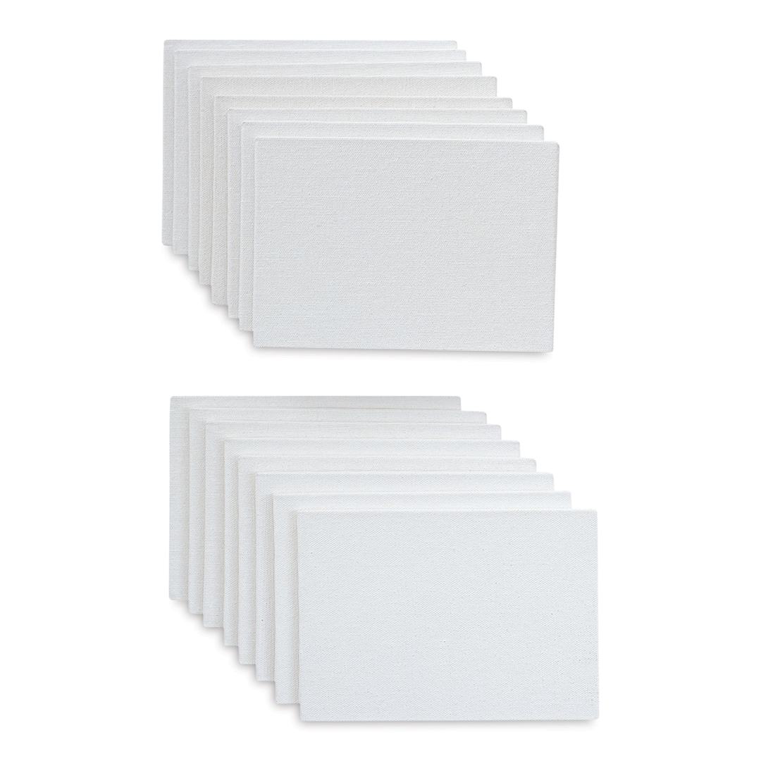 Open in modal - Strathmore 300 Series Cotton Canvas Panel Pack - 5" x 7", Package of 16 (Out of packaging, Front of canvases shown)