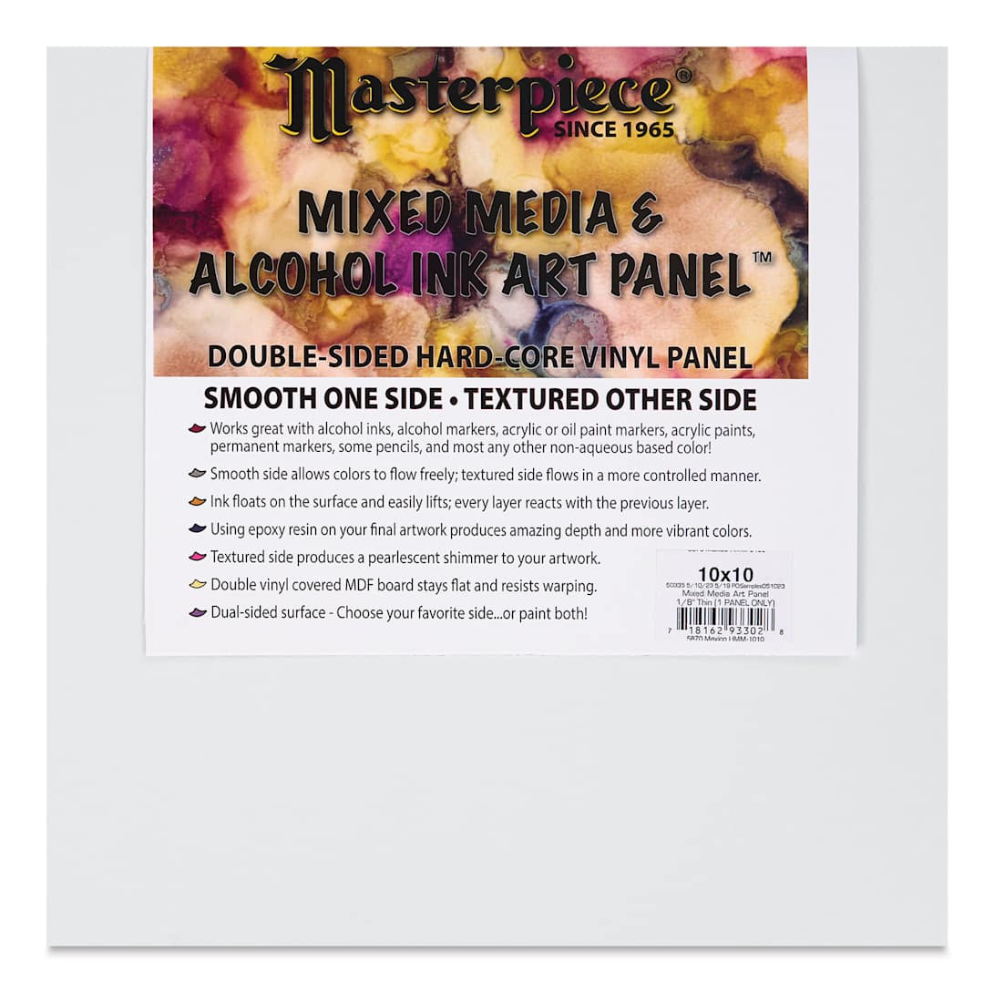 Open in modal - Masterpiece Mixed Media and Alcohol Ink Art Panel - 10" x 10"