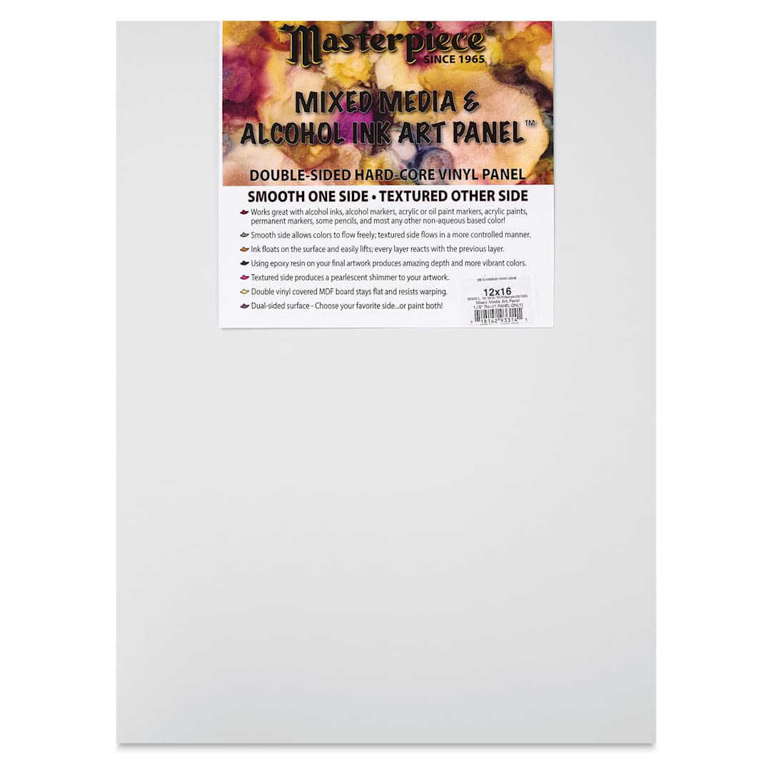 Open in modal - Masterpiece Mixed Media and Alcohol Ink Art Panel - 12" x 16"