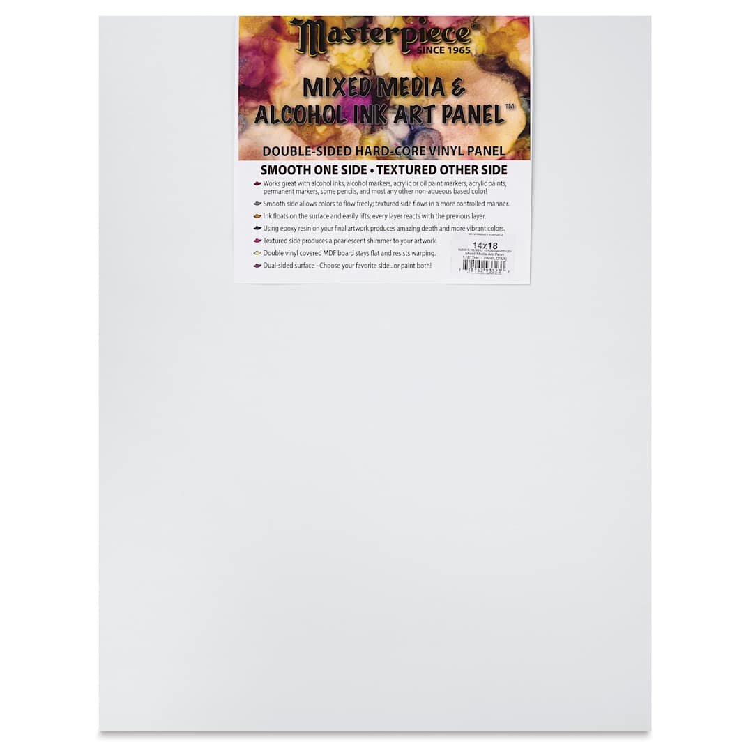 Open in modal - Masterpiece Mixed Media and Alcohol Ink Art Panel - 14" x 18"