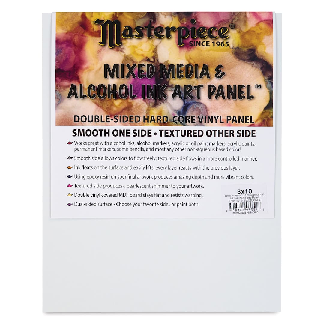 Open in modal - Masterpiece Mixed Media and Alcohol Ink Art Panel - 8" x 10"