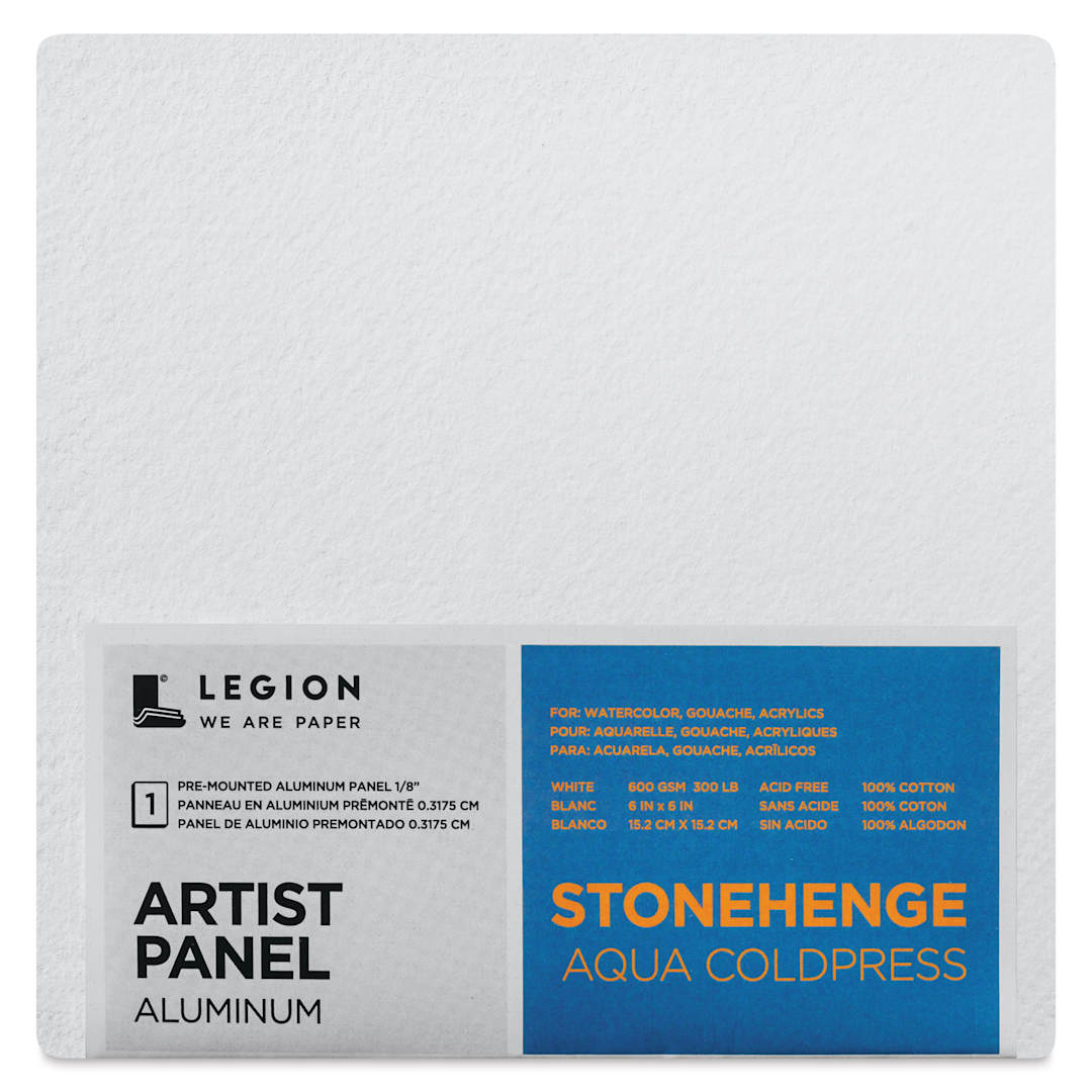 Open in modal - Legion Stonehenge Aqua Aluminum White Panel - 6" x 6", front of packaging