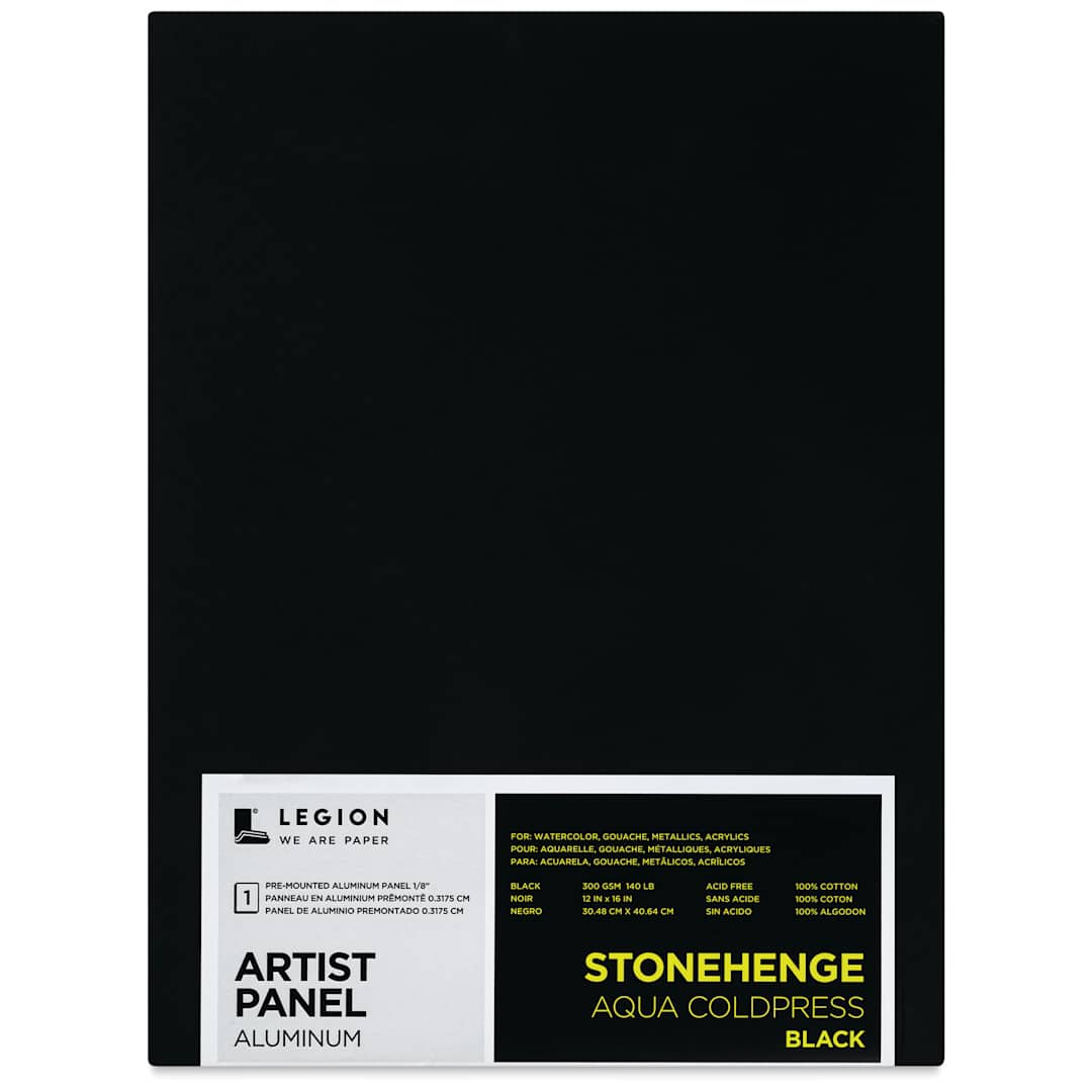 Open in modal - Legion Stonehenge Aqua Aluminum Black Panel - 12" x 16", front of packaging