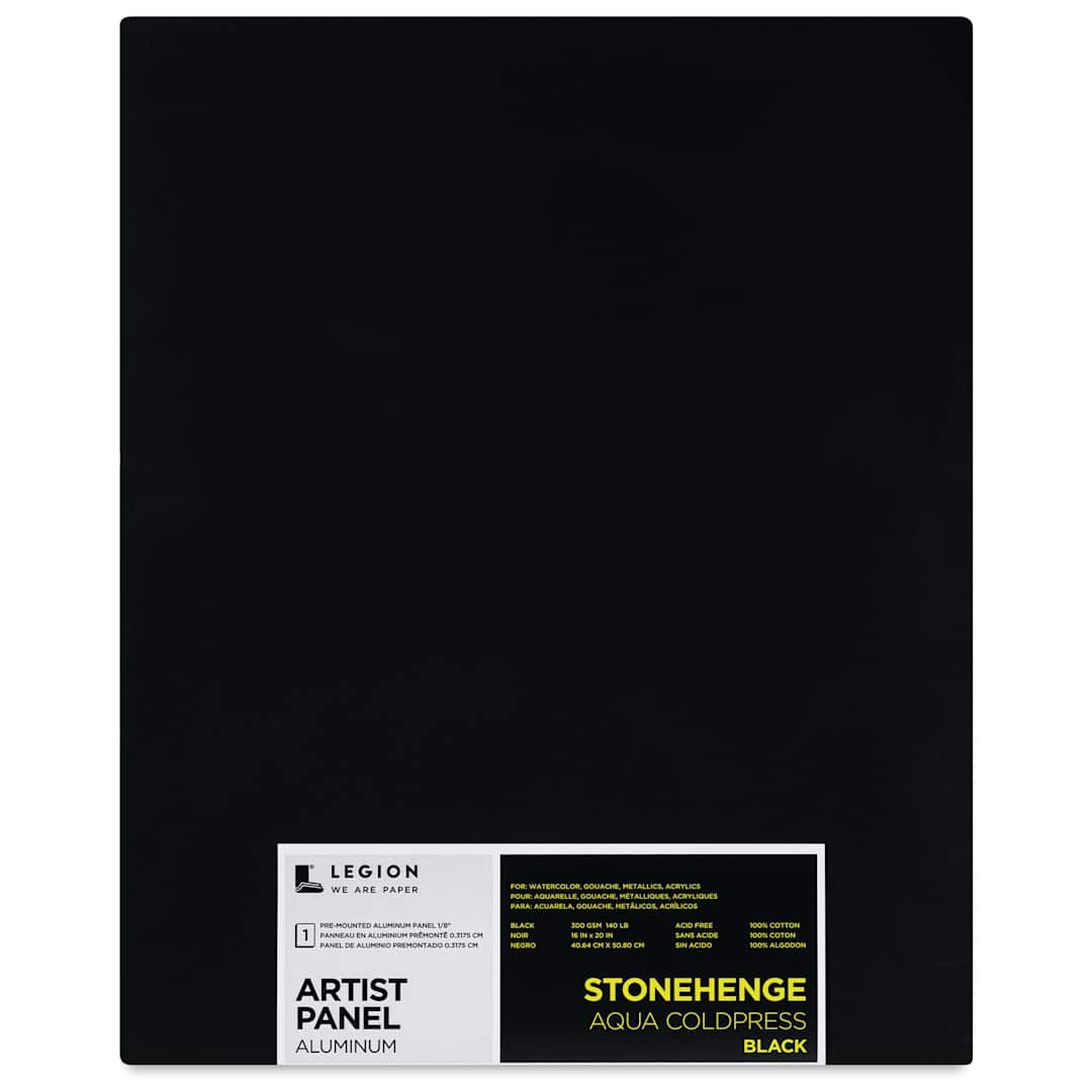Open in modal - Legion Stonehenge Aqua Aluminum Black Panel - 16" x 20", front of packaging