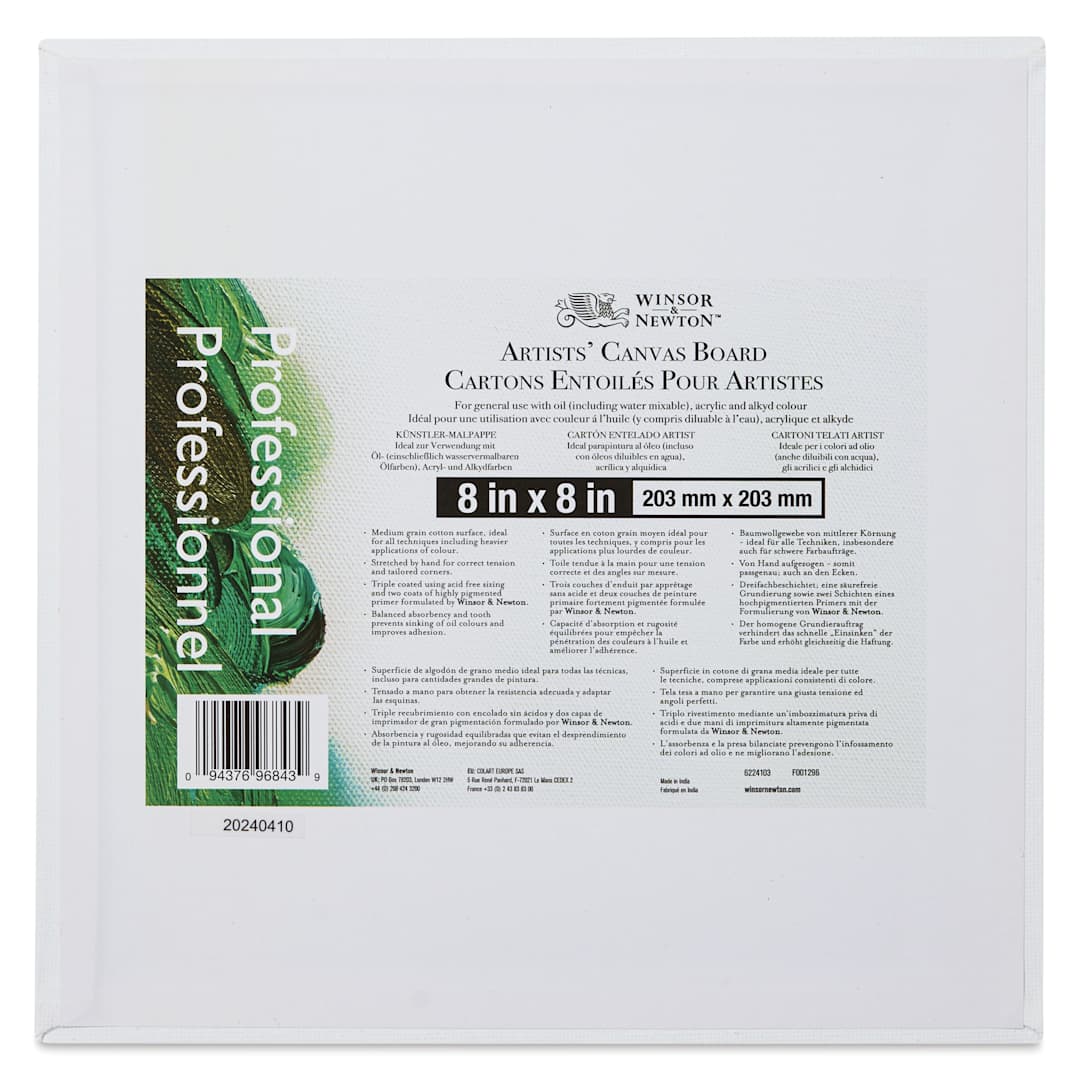 Open in modal - Winsor & Newton Professional Artists’ Canvas Board - 8" x 8" back