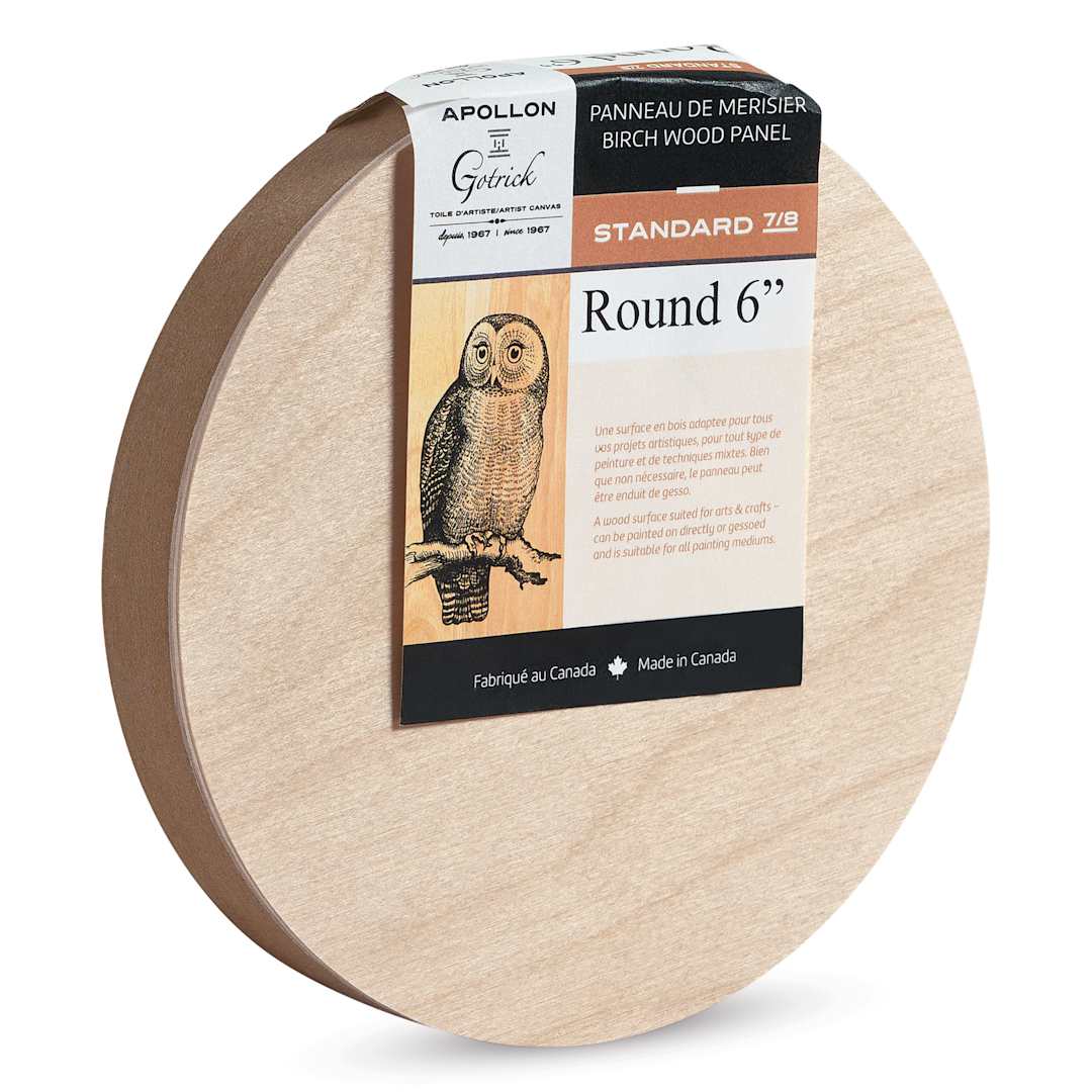 Open in modal - Apollon Gotrick Round Wood Panel - 6" Dia, 7/8" Profile