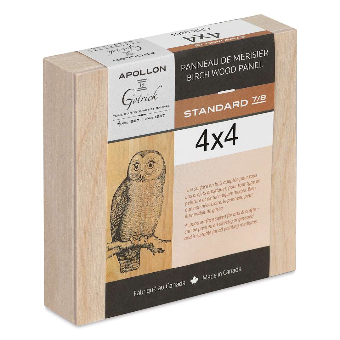 Open in modal - Apollon Gotrick Cradled Wood Panel - 4" x 4", 1" Profile